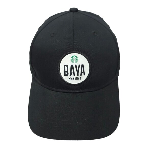 BAYA Energy Starbucks Coffee Logo Tuck Strap Cap Trucker Baseball Hat Black - Picture 1 of 13